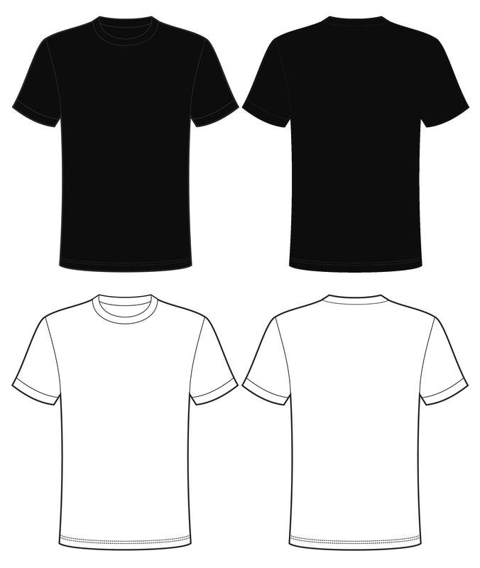 Tshirts front in four plain colors 3d effect Vector Image